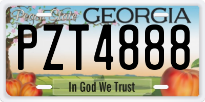 GA license plate PZT4888