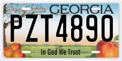GA license plate PZT4890