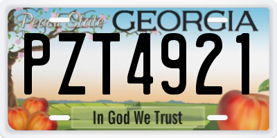 GA license plate PZT4921