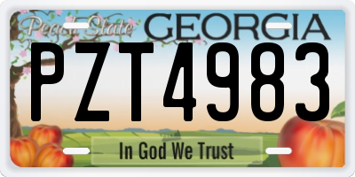 GA license plate PZT4983