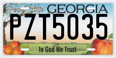 GA license plate PZT5035