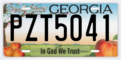 GA license plate PZT5041