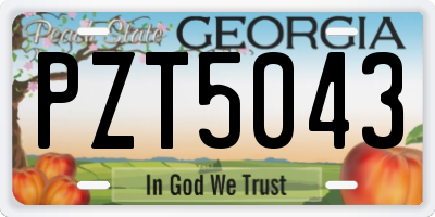 GA license plate PZT5043