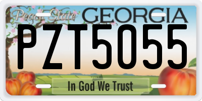 GA license plate PZT5055