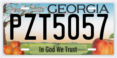GA license plate PZT5057