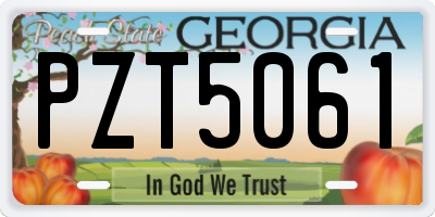 GA license plate PZT5061
