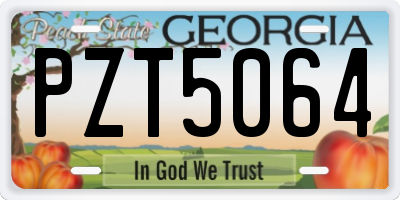 GA license plate PZT5064