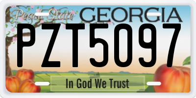 GA license plate PZT5097