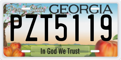 GA license plate PZT5119