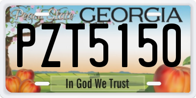 GA license plate PZT5150