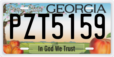 GA license plate PZT5159