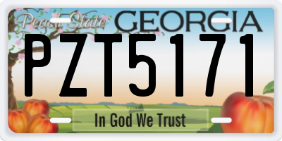 GA license plate PZT5171