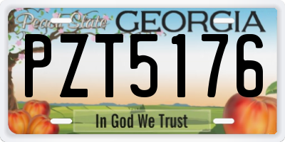 GA license plate PZT5176