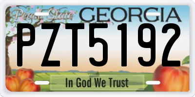 GA license plate PZT5192
