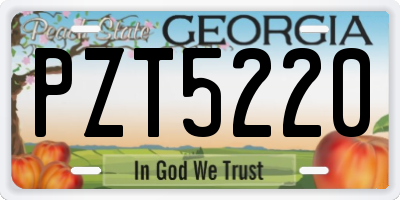 GA license plate PZT5220