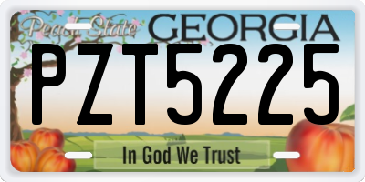 GA license plate PZT5225