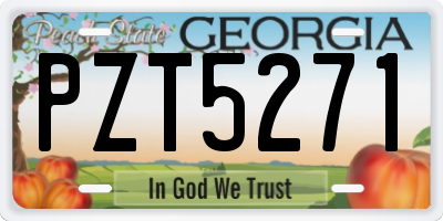 GA license plate PZT5271