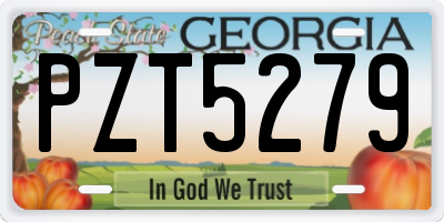 GA license plate PZT5279