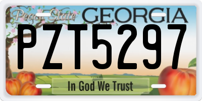 GA license plate PZT5297