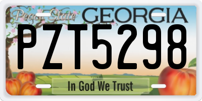 GA license plate PZT5298