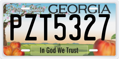 GA license plate PZT5327