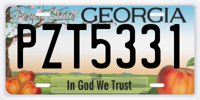 GA license plate PZT5331