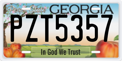 GA license plate PZT5357