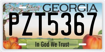 GA license plate PZT5367