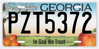 GA license plate PZT5372