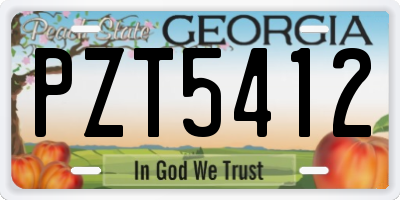 GA license plate PZT5412