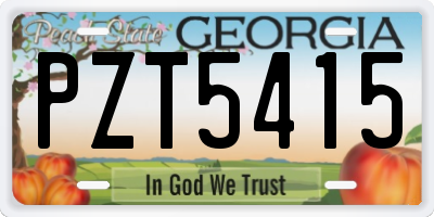 GA license plate PZT5415