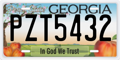 GA license plate PZT5432