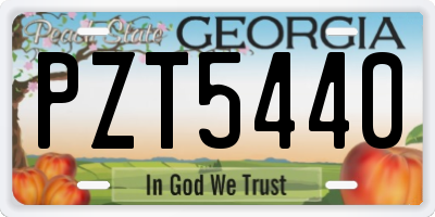 GA license plate PZT5440