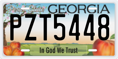 GA license plate PZT5448