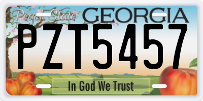 GA license plate PZT5457