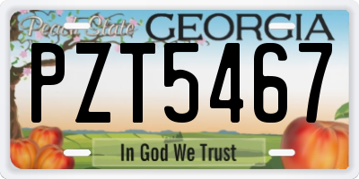 GA license plate PZT5467