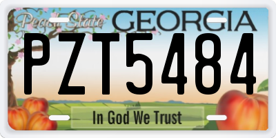GA license plate PZT5484