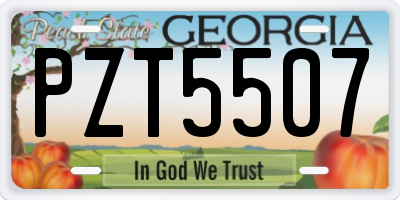 GA license plate PZT5507