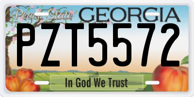 GA license plate PZT5572