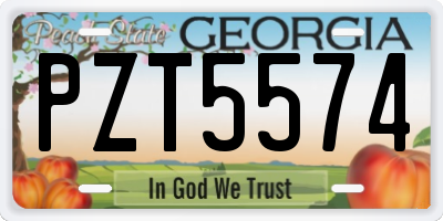 GA license plate PZT5574