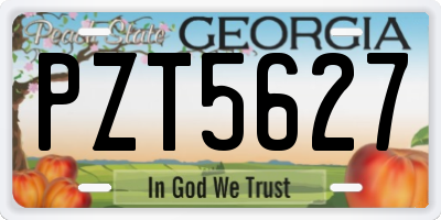 GA license plate PZT5627