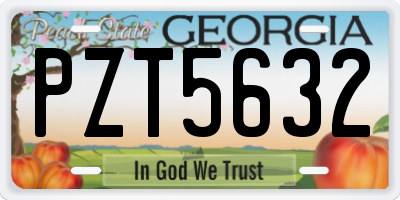 GA license plate PZT5632