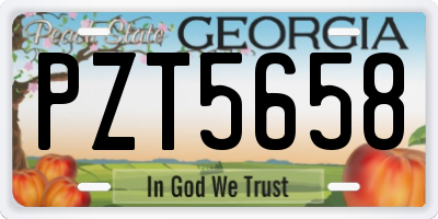 GA license plate PZT5658