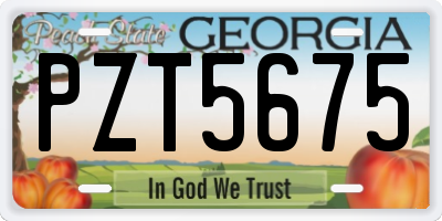 GA license plate PZT5675