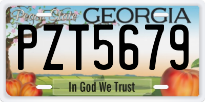 GA license plate PZT5679