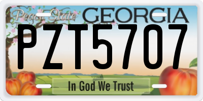 GA license plate PZT5707