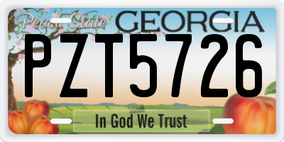 GA license plate PZT5726