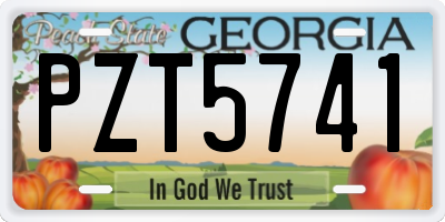 GA license plate PZT5741