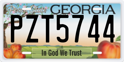 GA license plate PZT5744