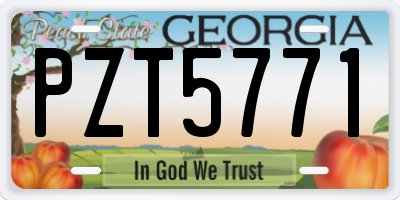 GA license plate PZT5771